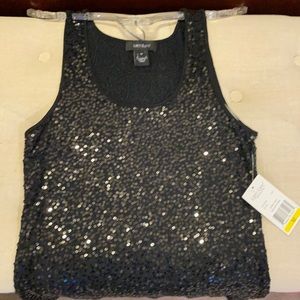 Karen Kane NWT black sequin tank.